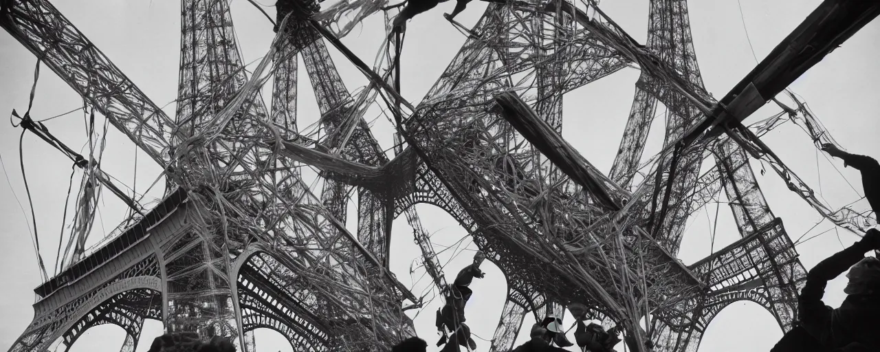 Prompt: building the eiffel tower with spaghetti, canon 1 0 mm, cinematic lighting, photography, kodachrome film