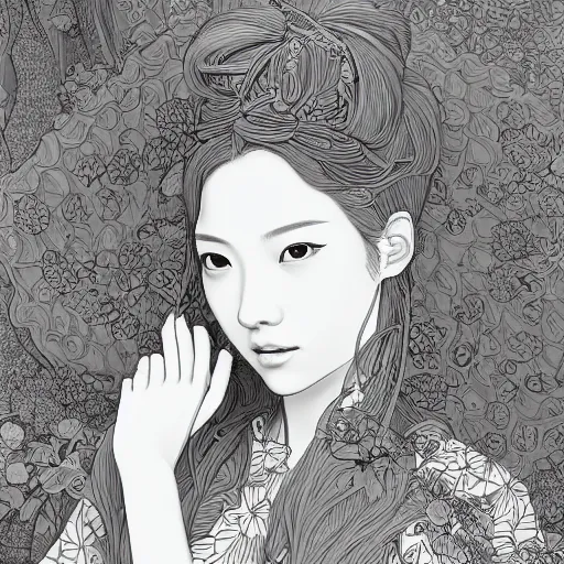 Prompt: the portrait of an unbelievably beautiful, elegant, graceful, sensual, and sophisticated young japanese girl made of cucumbers, an ultrafine detailed illustration by james jean, intricate linework, bright colors, final fantasy, behance contest winner, vanitas, angular, altermodern, unreal engine 5 highly rendered, global illumination, radiant light, detailed and intricate environment