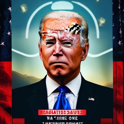 Image similar to trump, biden, musk, joe rogan, all in a statwars themed movie poster