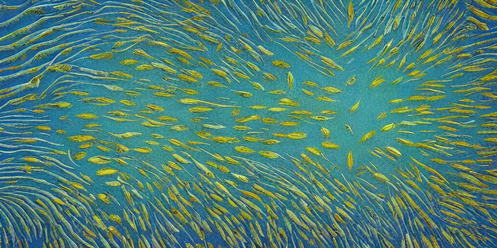 Image similar to Artwork by Tim White of the aerial view of a forest of giant diatoms.