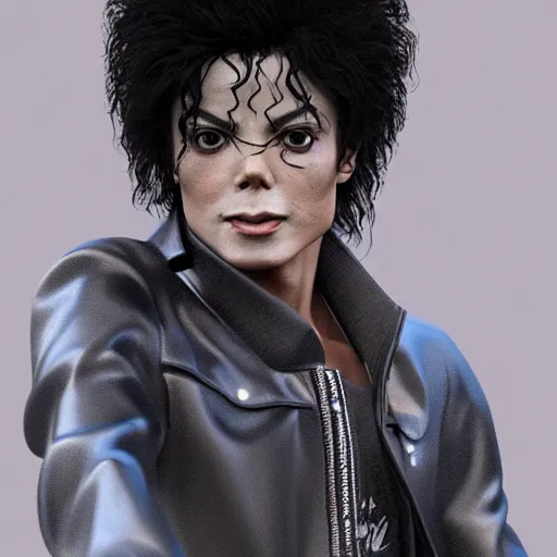 Image similar to hyperrealistic image of teenage michael jackson in thriller, stunning 3 d render, inspired by istvan sandorfi & greg rutkowski & unreal engine & xiang duan, perfect facial symmetry, dim volumetric cinematic lighting, 8 k octane comprehensive render, extremely hyper - detailed, incredibly lifelike attributes, intricate, real flesh texture, masterpiece, artstation, stunning,