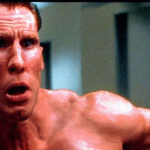 Image similar to Live Action Still of Jerma in Die Hard, real life, hyperrealistic, ultra realistic, realistic, highly detailed, epic, HD quality, 8k resolution, body and headshot, film still