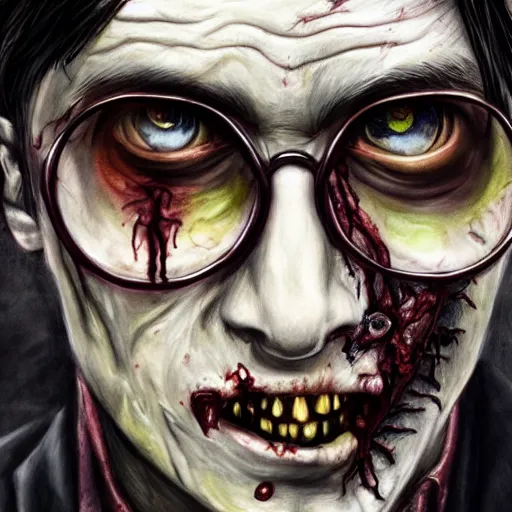 Prompt: zombie harry potter realistic portrait detailed