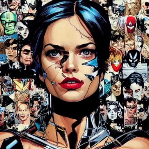 Image similar to The last selfie ever taken, by MARVEL comics and Sandra Chevrier