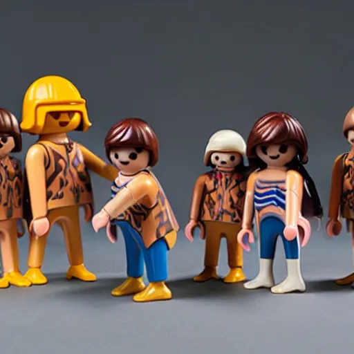 Image similar to throbbing gristle band as playmobil figures