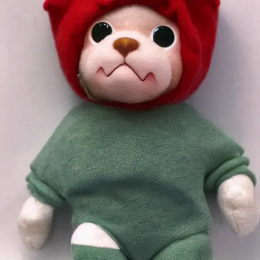 Prompt: a beanie baby of the face of a person named diago portajohn