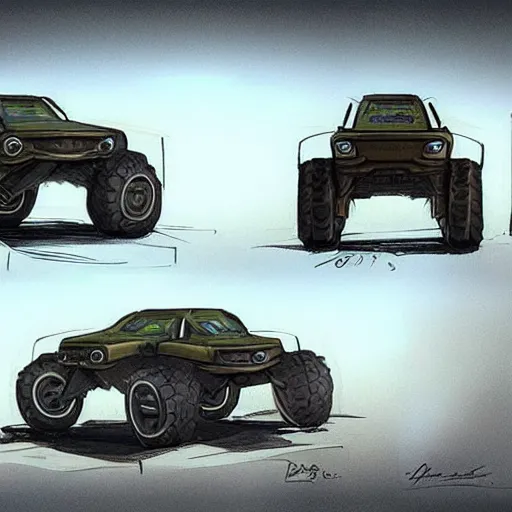 Image similar to concept art jeep inspired by the creators of halo