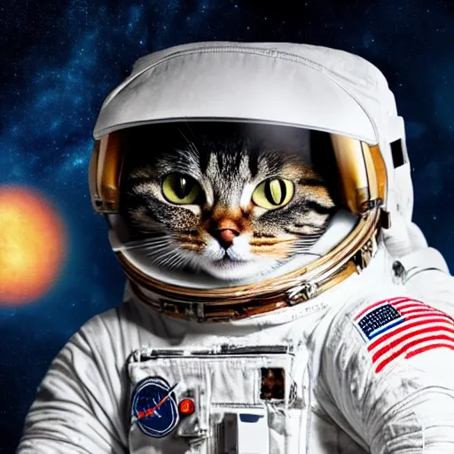 Image similar to photo of astronaut cat, ultra hd, ultra detailed, 8 k
