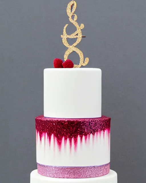 Image similar to elegant quartz raspberry wedding cake dripping fondant, stylized, sparkling, glitter, gilding, ornate, sylvain sarrailh, joongwon jeong