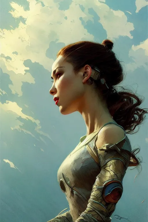 Prompt: 👩🏽‍🦳 profile picture by Greg Rutkowski, dynamic pose, intricate, futuristic, fantasy, elegant, by Stanley Artgerm Lau, greg rutkowski, thomas kindkade, alphonse mucha, loish, norman Rockwell,