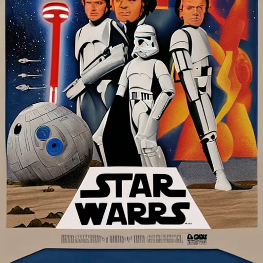 Prompt: Star Wars A New Hope poster in the style of Georgia O'keeffe