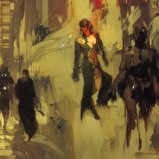 Image similar to liminal cyberpunk, intricate, elegant, highly detailed, greg manchess, mucha, liepke, ruan jia, jeffrey catherine jones, ridley scott