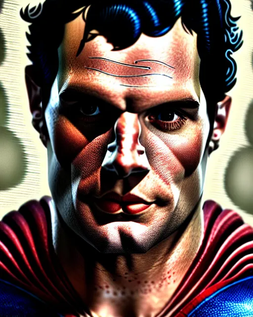 Prompt: hyperrealistic mixed media painting of a henry cavill as depressed superman, dimly lit dive bar, stunning 3d render inspired art by P. Craig Russell and Barry Windsor-Smith + perfect facial symmetry + dim volumetric lighting, 8k octane beautifully detailed render, post-processing, extremely hyperdetailed, intricate, epic composition, grim yet sparkling atmosphere, cinematic lighting + masterpiece, trending on artstation, very very detailed, masterpiece, stunning