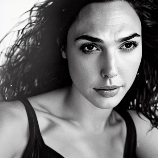 Prompt: portrait close up of gal gadot in ironman suit , kodak portra by master