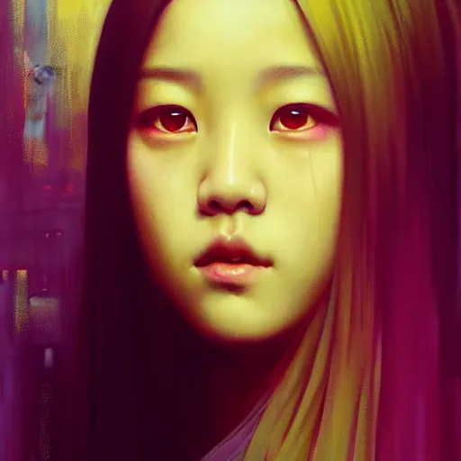 Image similar to jisoo of blackpink, hyperrealistic portrait, bladerunner street, art of elysium by jeremy mann and alphonse mucha, fantasy art, photo realistic, dynamic lighting, artstation, poster, volumetric lighting, very detailed face, 8 k, award winning