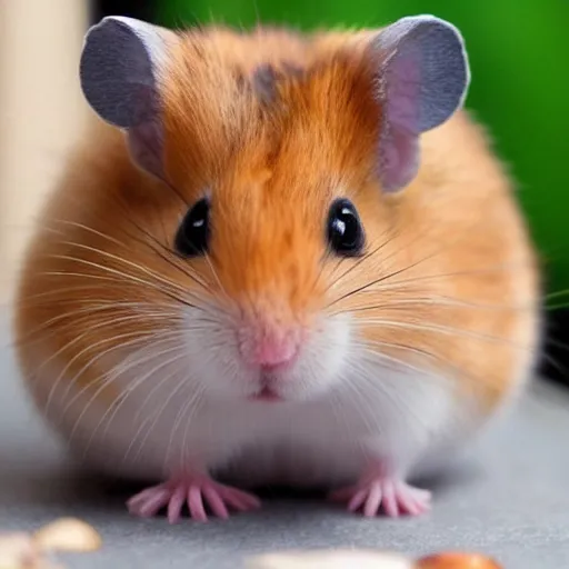Prompt: cute hamster face side
