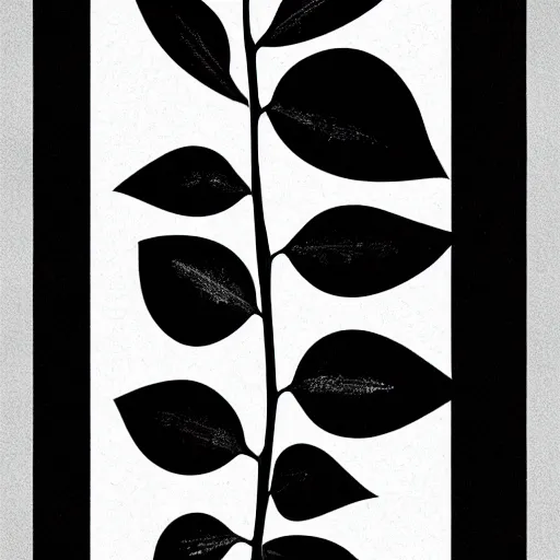 Prompt: abstract ( plant ) design digital artwork monochromatic black and white very simplistic corporate