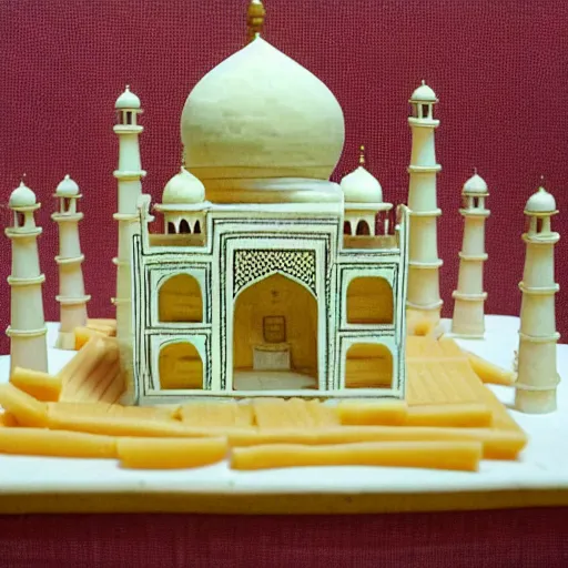 Image similar to cheese a reconstruction of the cheese taj mahal made ot of cheese, cheese