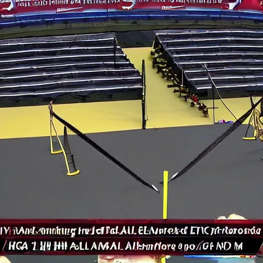 Prompt: dementor running an Agility Course. HD high angle photograph of animal agility competition with Dementor competing. still from a broadcast of the competition on ESPN2