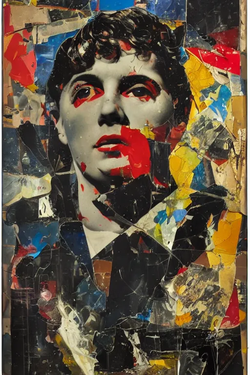 Prompt: afraid of being no good worthless person, by mimmo rotella