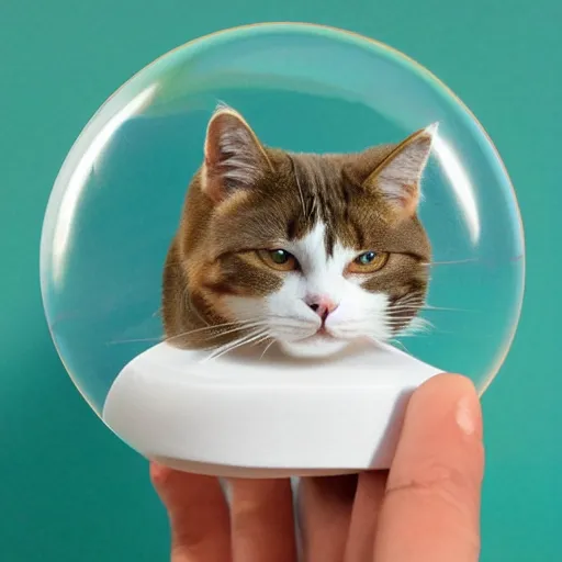 Image similar to cat made of soap bubble