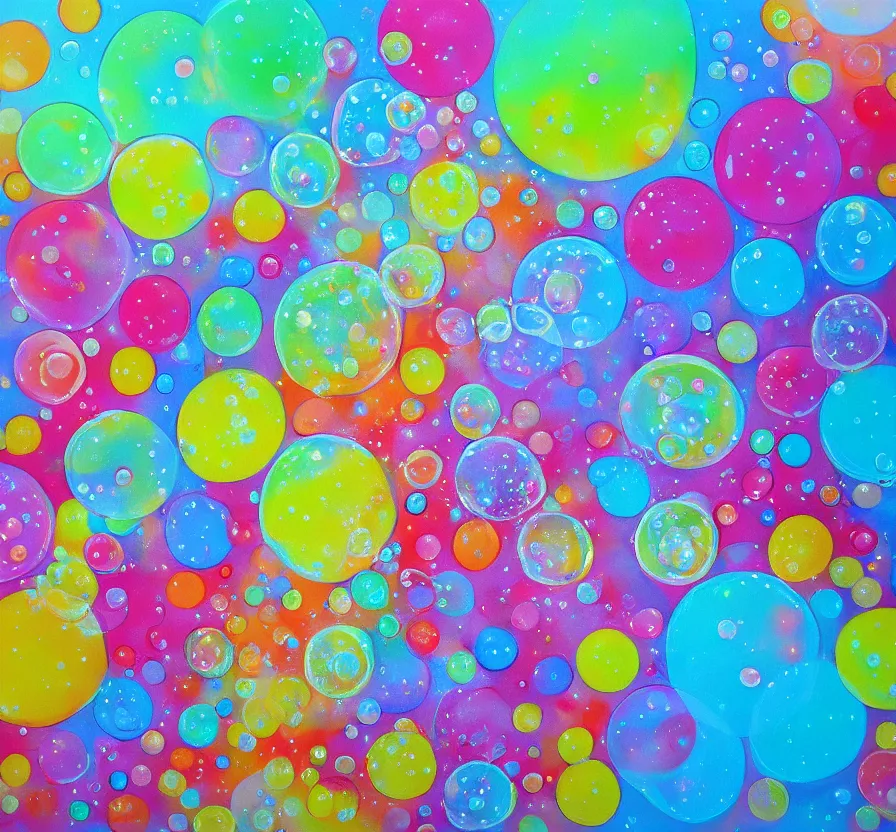 Image similar to painting on canvas, bubbles, bubble, watedrops, waterdroplets, acrylicpainting, acrylicpouring, painting, influencer