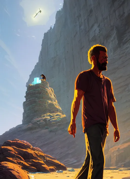 Prompt: Highly detailed full-body portrait of homeless The Rock, in GTA V, Stephen Bliss, unreal engine, fantasy art by Greg Rutkowski, Loish, Rhads, Makoto Shinkai and Lois van baarle, ilya kuvshinov, rossdraws, Tom Bagshaw, global illumination, radiant light, detailed and intricate environment