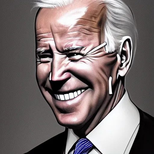 Image similar to joe biden smiling with blood in his face while behind him the world is burning, dramatic lighting, cinematic, establishing shot, extremly high detail, photorealistic, cinematic lighting, artstation, style by James Gurney