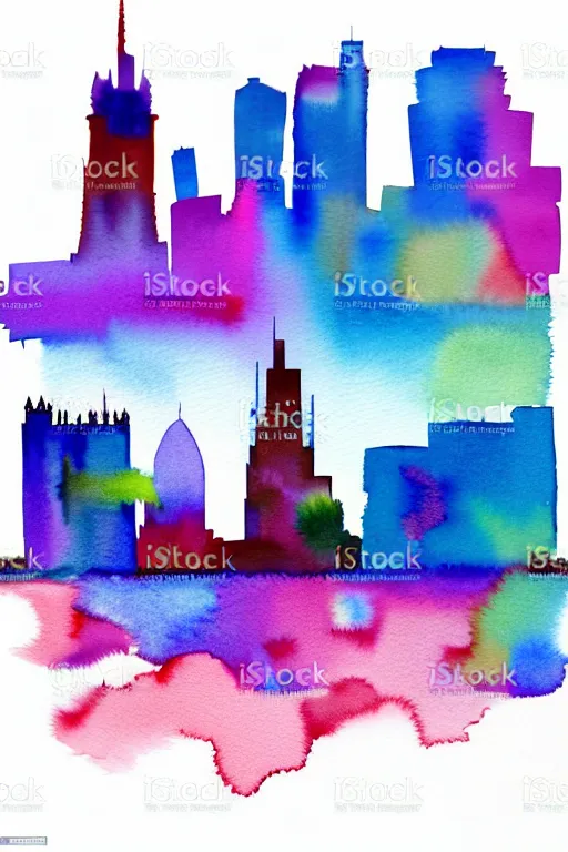 Image similar to minimalist watercolor art of frankfurt, illustration, vector art