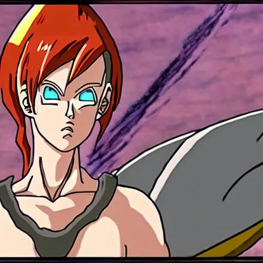 Prompt: a still from Leeloo in DragonBall Z