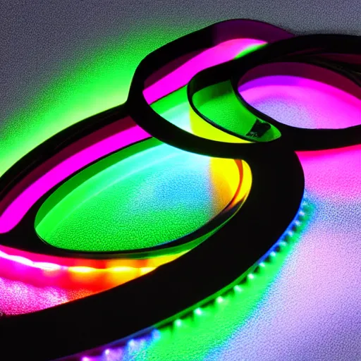 Prompt: product render of COB RGB led strip lights