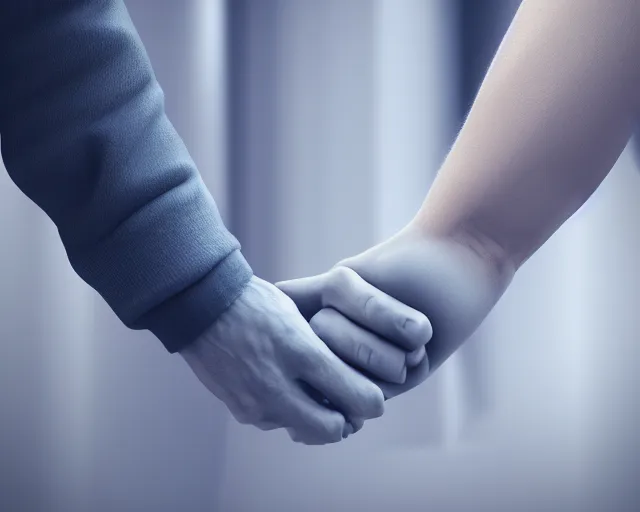 Image similar to xray photoshoot of couple hand holding, high details, octane render, unreal engine