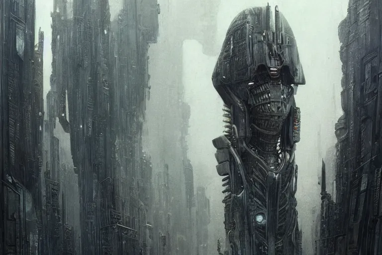 Image similar to highly detailed concept art of blade runner characters, dystopian post - apocalyptic retrofuturistic neon vibe, an ultrafine detailed painting by hans giger and wayne barlowe, trending on deviantart, pop surrealism, whimsical, lowbrow, perfect symmetrical face, sharp focus, octane, masterpiece