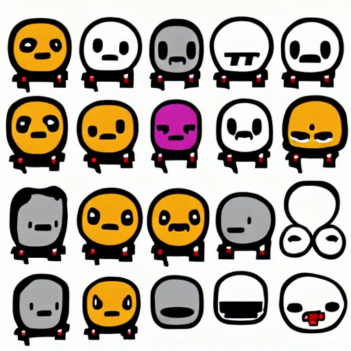 Prompt: binding of isaac item icons