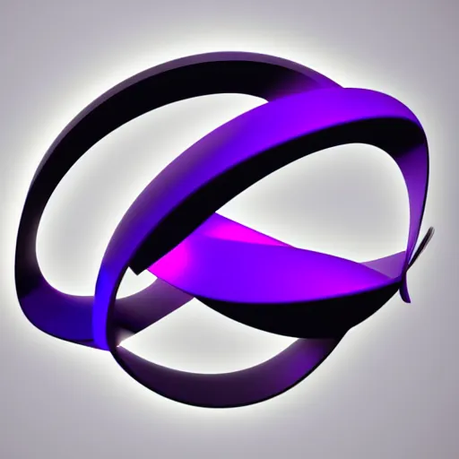 Image similar to 3 d torus logo, pixar style black and purple