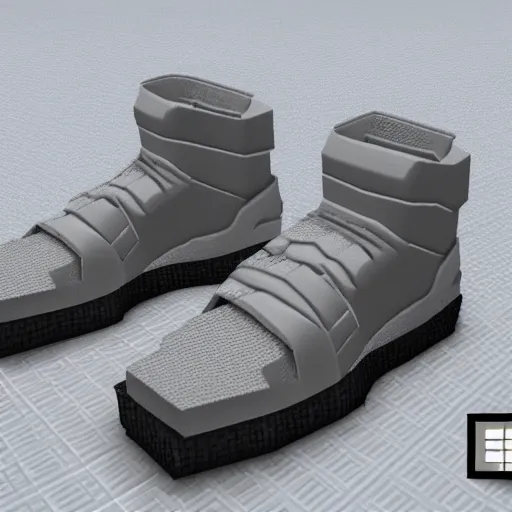 Image similar to balenciaga sneakers in minecraft, highly detailed, rim light, art, cinematic lighting, very coherent, hyper realism, high detail, 8 k