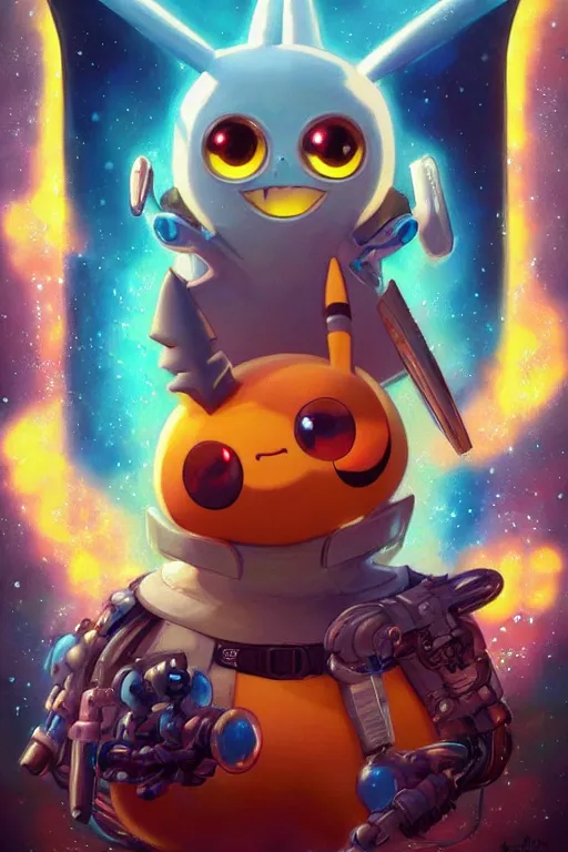 Image similar to lofi BioPunk Pokemon Pikachu portrait Pixar style by Tristan Eaton_Stanley Artgerm and Tom Bagshaw,