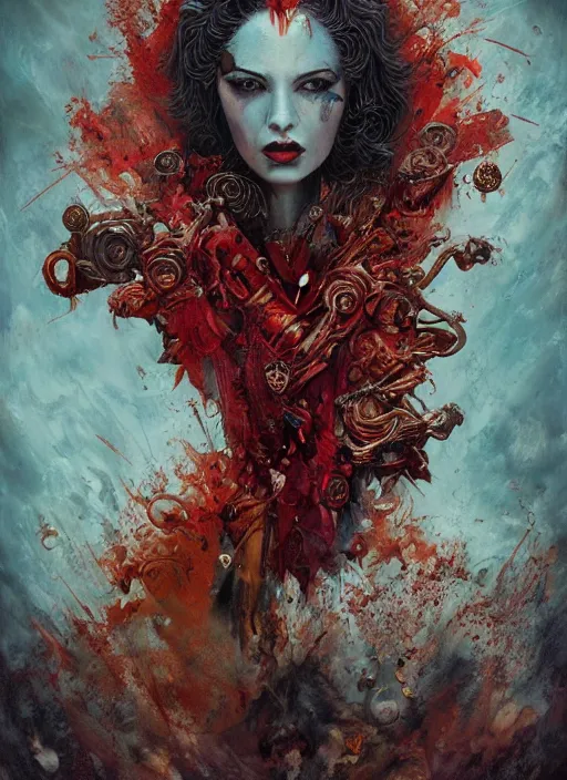 Image similar to the king of hearts, highly detailed, cinematic, 8 k, by megan duncanson, benjamin lacombe, adrian borda, stanley artgermm, tom bagshaw, craig mullins, carne griffiths, ayami kojima, beksinski, giger, trending on deviantart, hyper detailed, horror, full of colour