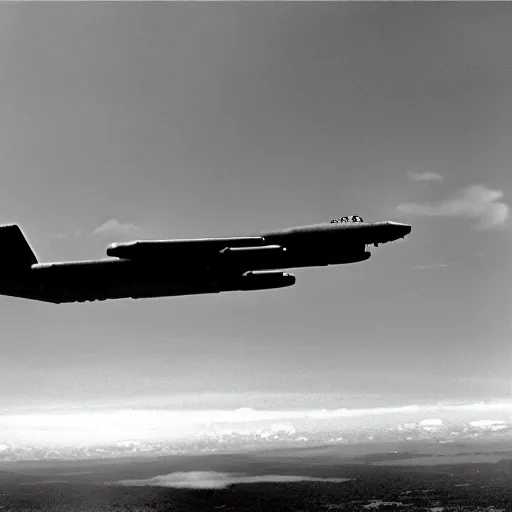 Image similar to realistic b - 5 2 dropping bombs in vietnam