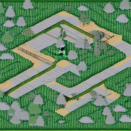 Prompt: isometric map of a forest from baldur's gate