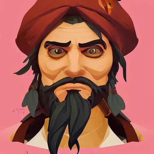 Image similar to painting jack the pirate on sea of thieves game avatar hero smooth face median photoshop filter cutout vector behance hd by jesper ejsing, by rhads, makoto shinkai and lois van baarle, ilya kuvshinov, rossdraws, illustration, art by ilya kuvshinov and gustav klimt