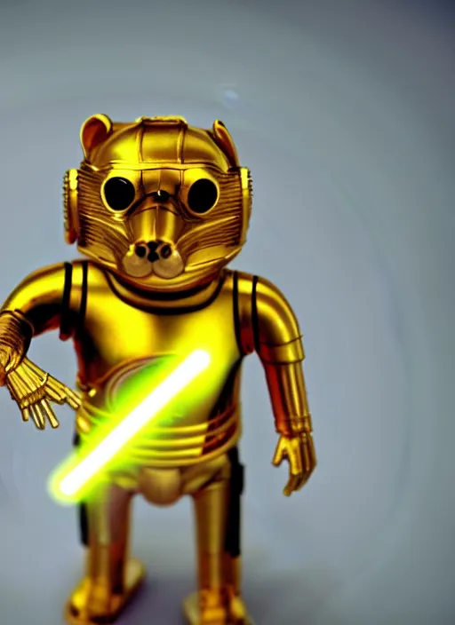 Image similar to a hamster!!!!!!!!! as c - 3 po, movie still, star wars, cinematic, sharp focus, cinematic grain, cinematic lighting, 8 k