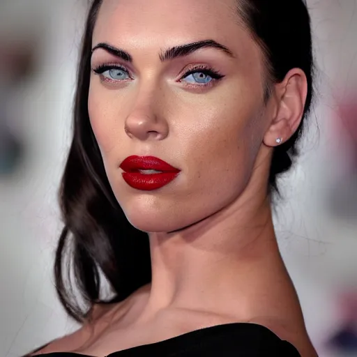 Image similar to a face inspired by megan fox and scarlett johansson