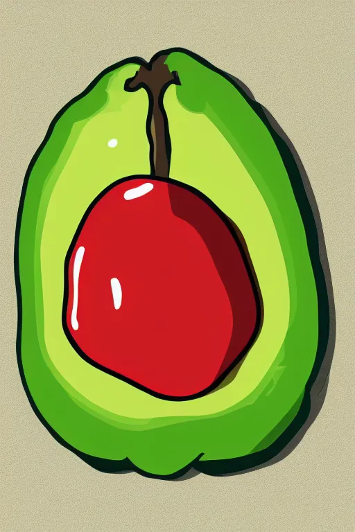 Prompt: Baby avocado, sticker, anthropomorphic, colorful, fantasy, artstation, illustration, highly detailed, simple, smooth and clean vector curves, no jagged lines, vector art, smooth