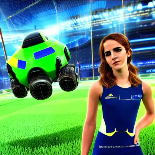 Image similar to emma watson in rocket league