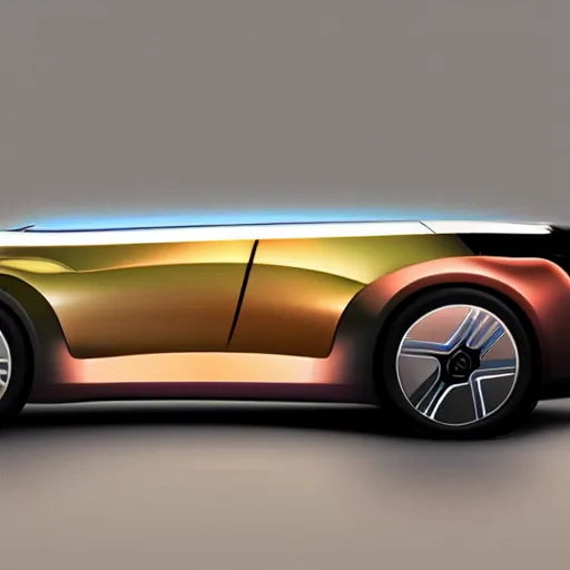 Prompt: an electric car designed by Apple Inc., isometric lighting
