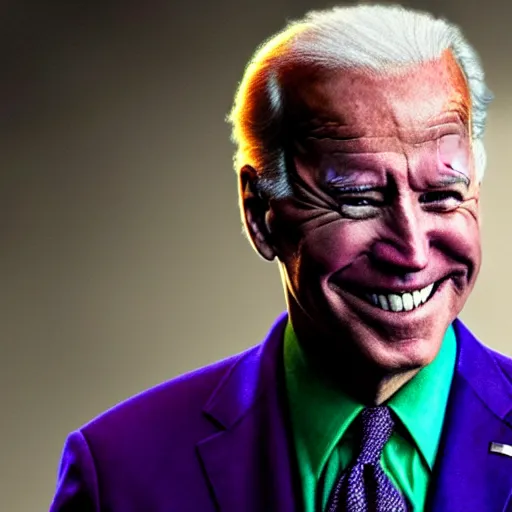 Image similar to joe biden as the joker 4k