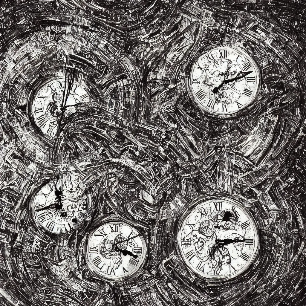 Image similar to clock, time , high quality, high details, 🌌, high detail photo, digital art,