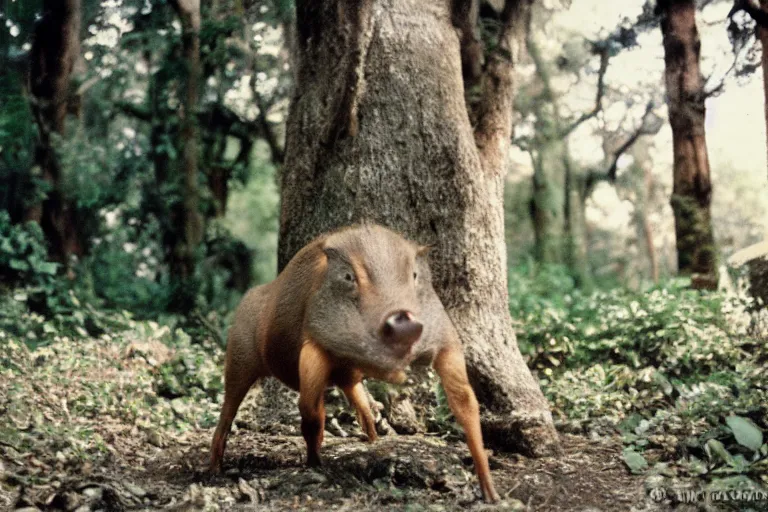 Image similar to a photo of a hitmonlee boar in its natural habitat, kodak ektachrome e 1 0 0 photography