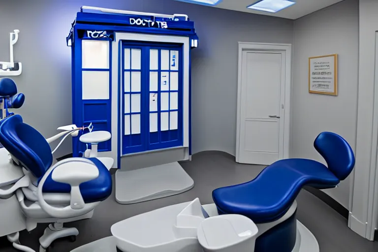 Prompt: a dentist office inside the tardis